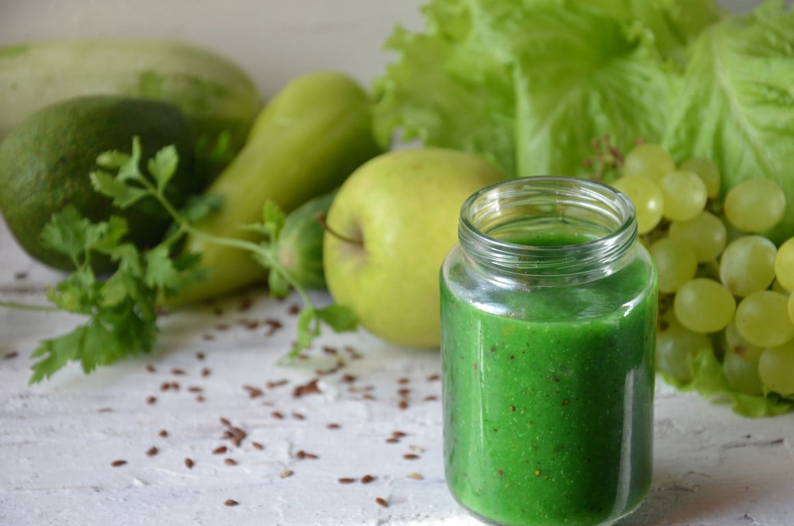 Green Smoothie With Different Vegetables